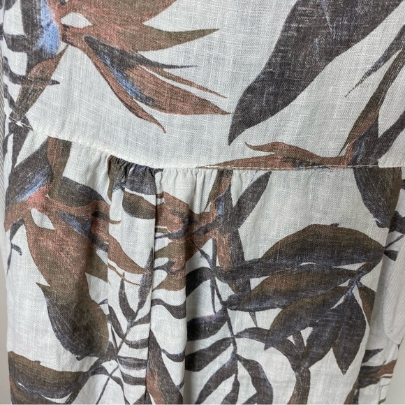 Lungo L’arno Linen Made In Italy Botanical Tropical Print Dress - Picture 8 of 12